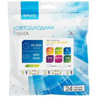 Светодиодная лента Apeyron Electrics 5 м, IP20, SMD3528, 120 LED/м, 9.6 Вт/м, 12 В, 3000К Светодиодная лента Apeyron Electrics 5 м, IP20, SMD3528, 120 LED/м, 9.6 Вт/м, 12 В, 3000К