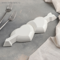 Менажница керамическая 2 ячейки &laquo;Влюблённые сердца&raquo;, 31&times;10&times;2,5 см