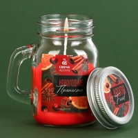 Новогодняя свеча в банке с ручкой «Пряности», корица Новогодняя свеча в банке с ручкой «Пряности», корица