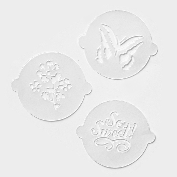 Набор кондитерских трафаретов для украшения выпечки «Букет», 8 шт: 2 шт d=20 см, 6 шт d=8 см Набор кондитерских трафаретов для украшения выпечки «Букет», 8 шт: 2 шт d=20 см, 6 шт d=8 см