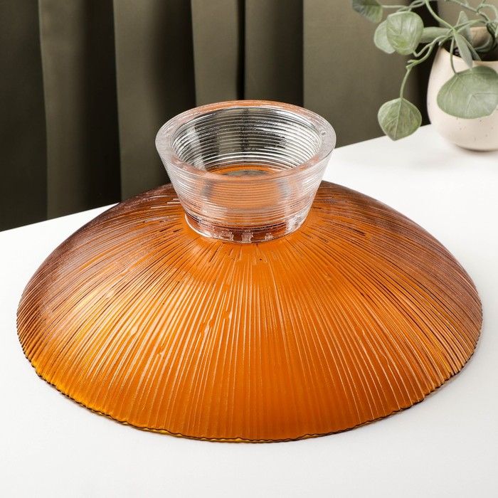 Ваза из стекла для фруктов &laquo;Фейверк&raquo;, 3,7 л, 33&times;13,5 см, цвет янтарный