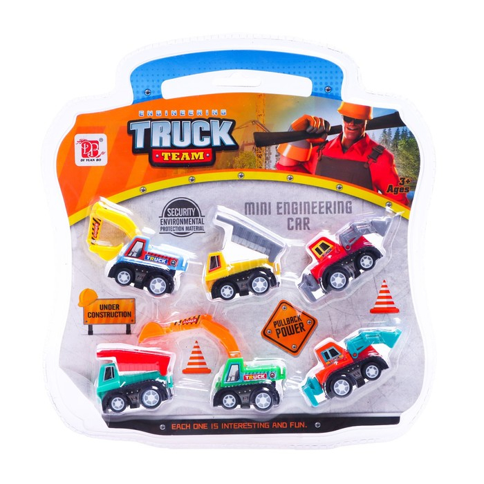 Набор инерционных машин «Строительная техника», 6 штук Набор инерционных машин «Строительная техника», 6 штук