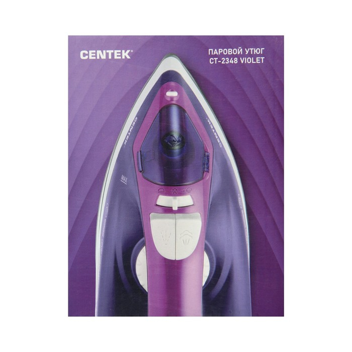 Утюг Centek CT-2348, 1300-1800 Вт, керамическая подошва, 200 мл, фиолетовый