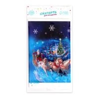 Новогодняя скатерть одноразовая, «Дед Мороз», 137х180 см., на новый год Новогодняя скатерть одноразовая, «Дед Мороз», 137х180 см., на новый год