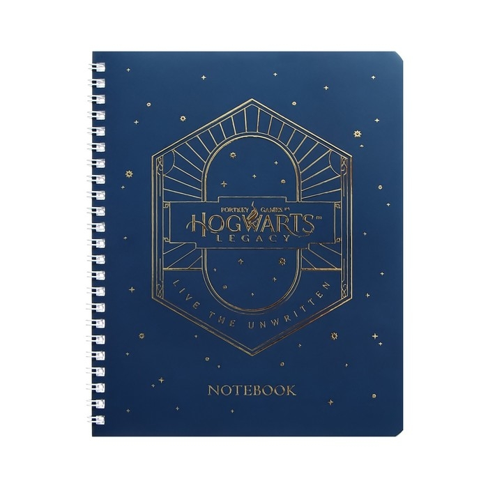 Тетрадь 48 листов в клетку на гребне "Гарри Поттер", обложка мелованный картон, матовая ламинация, 3D фольга, блок офсет, 4 вида МИКС