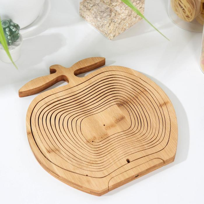 Корзинка для хлеба и фруктов Доляна &laquo;Сочное яблоко&raquo;, 30&times;26,5&times;22,5 см, раскладная