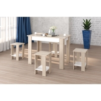 Стол обеденный Лайт Эко, 1000х600х750, Дуб сонома/Белый глянец Стол обеденный Лайт Эко, 1000х600х750, Дуб сонома/Белый глянец