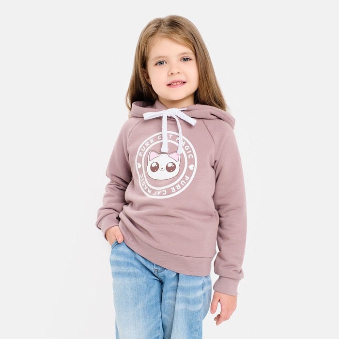 Худи для девочки KAFTAN Худи для девочки KAFTAN "Dream", размер 32 (110-116), цвет коричневый