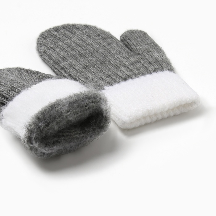 Варежки детские MINAKU, цвет серый, 15 см