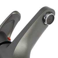 Смеситель для раковины ZEIN Z3656, однорычажный, высота излива 9 см, ABS-пластик, графит Смеситель для раковины ZEIN Z3656, однорычажный, высота излива 9 см, ABS-пластик, графит