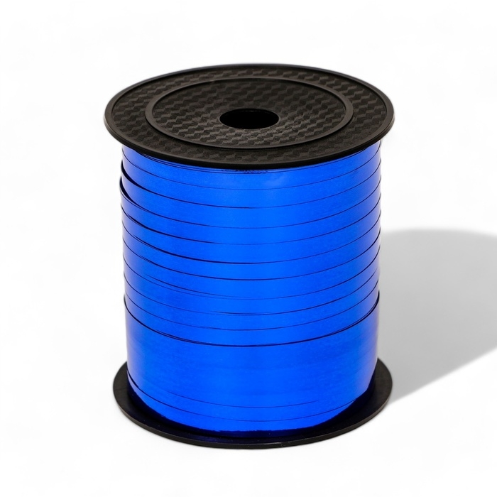 Лента для декора и подарков, синий, металлизированная, 0,5 см х 250 м Лента для декора и подарков, синий, металлизированная, 0,5 см х 250 м