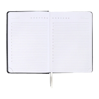 Ежедневник недатированный, A5 136 листов, кожзам, deVENTE. Prestige, твердая обложка с поролоном, карман, перфорация, ляссе, блок 70%, синий Ежедневник недатированный, A5 136 листов, кожзам, deVENTE. Prestige, твердая обложка с поролоном, карман, перфорация, ляссе, блок 70%, синий