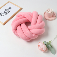 Подушка-узел &laquo;Этель&raquo;, d=33см, цвет розовый, велюр