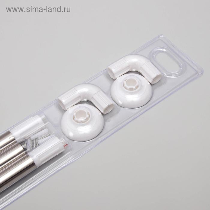 Карниз для ванной комнаты п-образный, 90&times;90&times;90 см, нержавеющая сталь