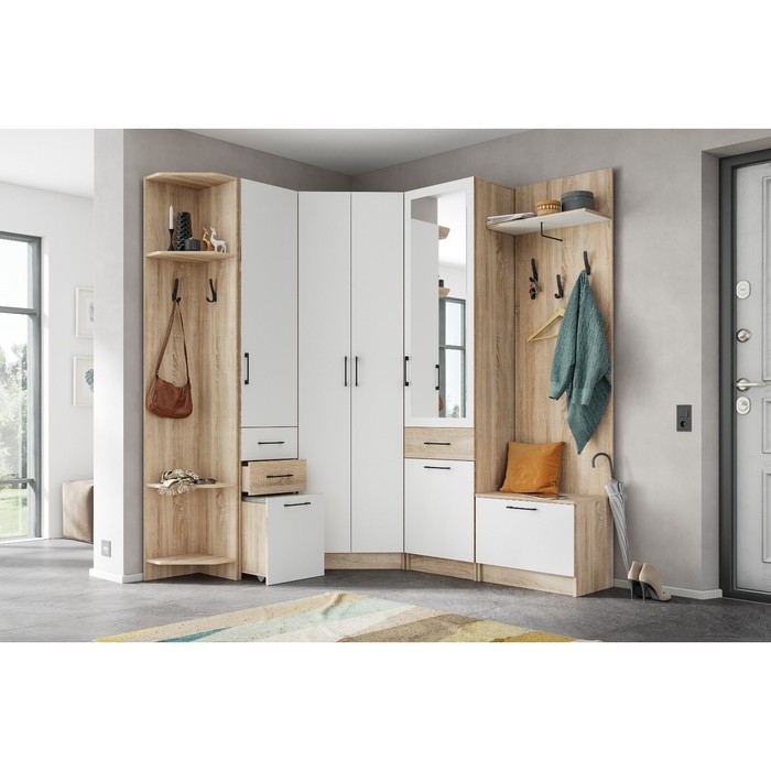 Тумба под обувь Денвер, 900х380х750, Дуб сонома/Белый