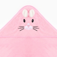 Полотенце-уголок LoveLife "Зайчик", цв. розовый, 80х80 см, 100% пэ, микрофибра