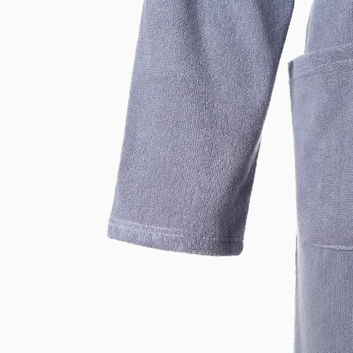 Халат махровый Экономь и Я, мужской размер 56-58 цвет серый, 100% хлопок с AIRO, 320 г/м2