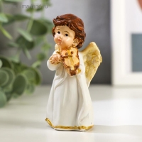 Сувенир полистоун "Ангелочек в платье, с скрипкой/мандолиной" МИКС 8х3,8х3,6 см