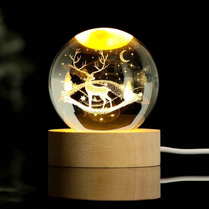 Светильник новогодний «Новый год: Олень», диам. 6 см Светильник новогодний «Новый год: Олень», диам. 6 см