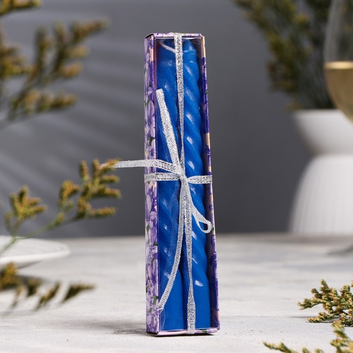 Набор свечей витых,1,5х 15 см, 2 штуки, аромат яблоко