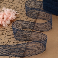 Кружево капроновое, 45 мм &times; 10 &plusmn; 1 м, цвет синий