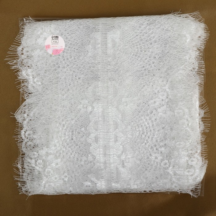 Кружево реснички, 195 мм &times; 3 &plusmn; 0,5 м, цвет белый