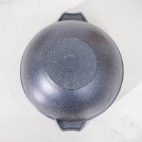 Казан &laquo;Гранит&raquo;, 6 л, стеклянная крышка, литые ручки, антипригарное покрытие, цвет серый