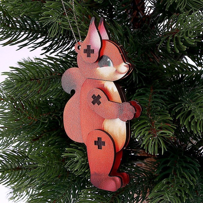 Ёлочная деревянная подвеска «Новый год! Белочка» Ёлочная деревянная подвеска «Новый год! Белочка»