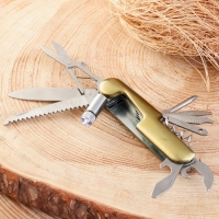 Нож многофункциональный 11в1, 15см, клинок 60/2мм, золотистый Нож многофункциональный 11в1, 15см, клинок 60/2мм, золотистый