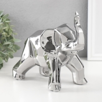 Сувенир керамика "Геометрия. Слон" серебро 11х26х18 см Сувенир керамика "Геометрия. Слон" серебро 11х26х18 см