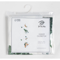 Набор новогодних салфеток Этель &laquo;Forest animals&raquo;, 40х40см - 4 шт, хлопок, саржа