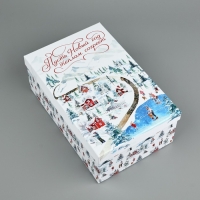 Коробка подарочная &laquo;Новогодняя акварель&raquo;, 26 х 17 х 10 см, Новый год