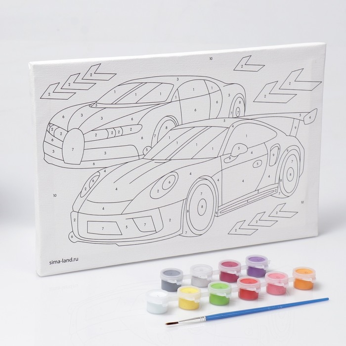 Картина по номерам для детей &laquo;Быстрые тачки&raquo;, 20 х 30 см