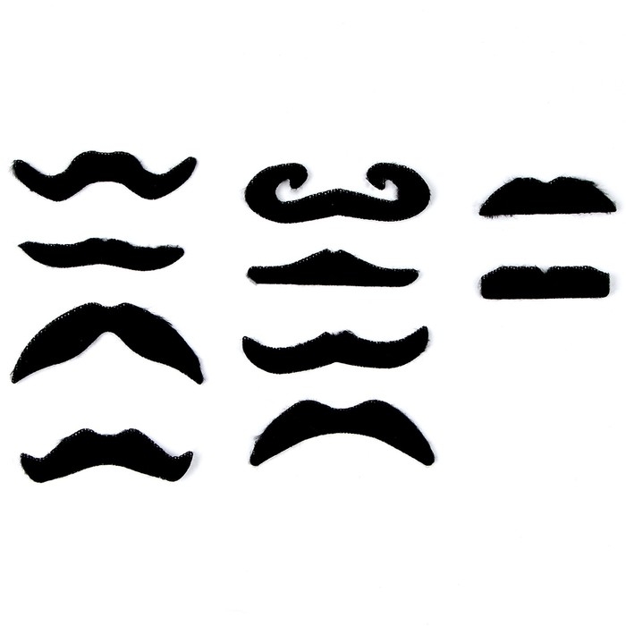 Карнавальные усы клеевые, набор 10 видов Карнавальные усы клеевые, набор 10 видов