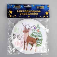 Светодиодная игрушка на липучке &laquo;Олень&raquo; 13 см, батарейки LR44х3 (в комплекте), свечение мульти