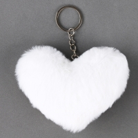 Мягкая игрушка &laquo;Сердечко&raquo; с пайетками, на брелоке, 10 см, цвет бело-золотой