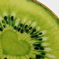 Тарелка стеклянная Доляна &laquo;Романтичный киви&raquo;, d=18 см, цвет зелёный