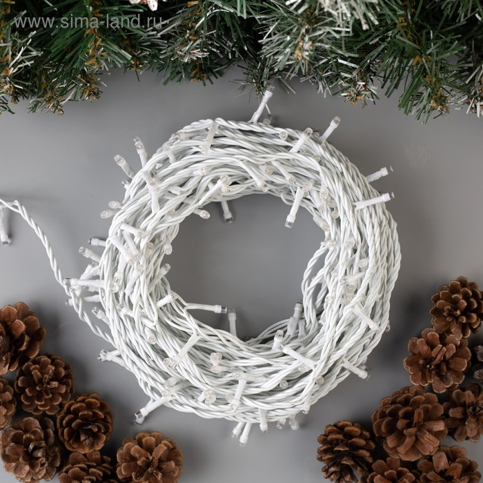 Гирлянда &laquo;Нить&raquo; 20 м, IP44, белая нить, 200 LED, свечение мульти, 8 режимов, 220 В