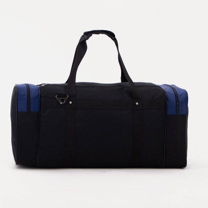 Сумка дорожная, 3 отдела на молниях, наружный карман, длинный ремень, цвет чёрный/синий Сумка дорожная, 3 отдела на молниях, наружный карман, длинный ремень, цвет чёрный/синий