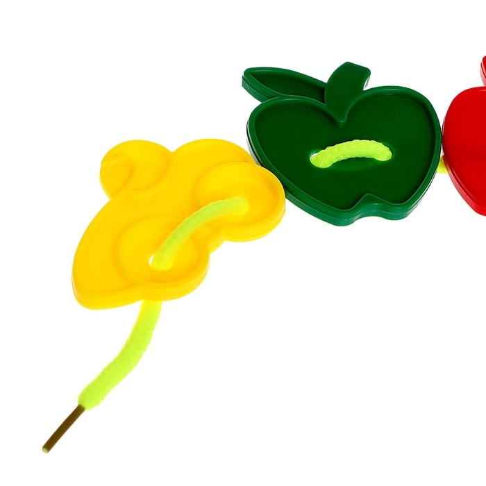 Шнуровка &laquo;Весёлые фигурки&raquo; в банке, 24 штуки, МИКС, по методике Монтессори