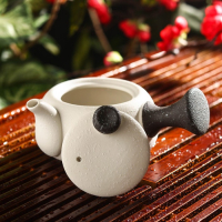 Набор для чайной церемонии керамический &laquo;Нежный цветок&raquo;, 7 предметов: чайник 180 мл, 6 чашек 70 мл, цвет белый