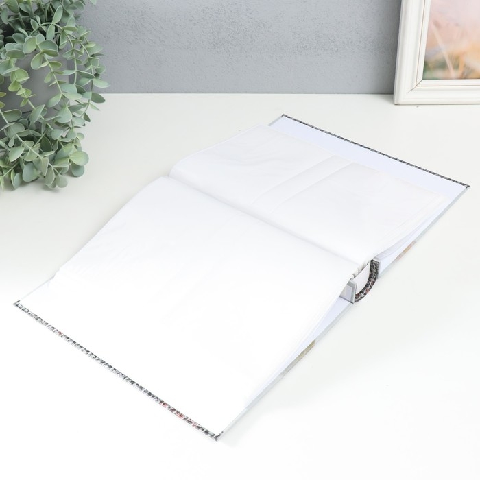 Фотоальбом на 200 фото 10х15 см "Белые хризантемы" МИКС 26х20,5х5,7 см