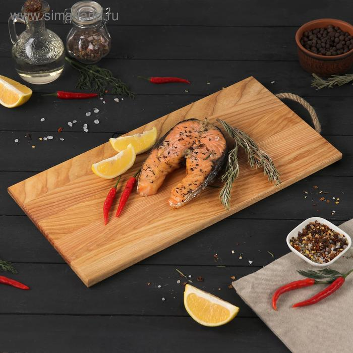 Доска разделочная с верёвочной ручкой Magistro , 40&times;24&times;1,2 см, дуб