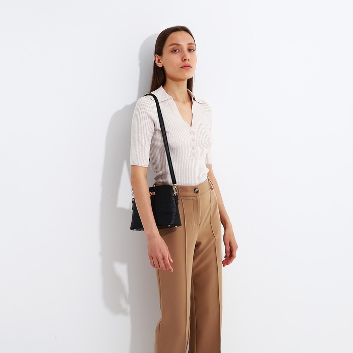 Сумка кросс-боди на молнии, цвет чёрный