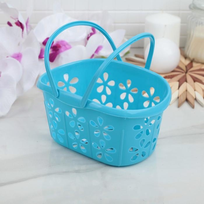 Корзина для хранения с ручками &laquo;Полянка&raquo;, 20&times;13,5&times;10 см, цвет МИКС
