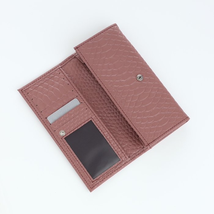 Кошелёк женский на кнопке, TEXTURA, цвет розовый Кошелёк женский на кнопке, TEXTURA, цвет розовый