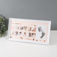 Фоторамка на 12 фото 3х3 см с штемп.подушкой "Такой маленький" белая 2х38х20 см