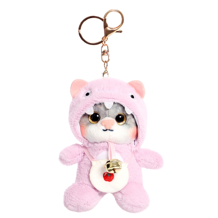 Мягкая игрушка &laquo;Котик&raquo;, в фиолетовом капюшоне&raquo;, 12 см