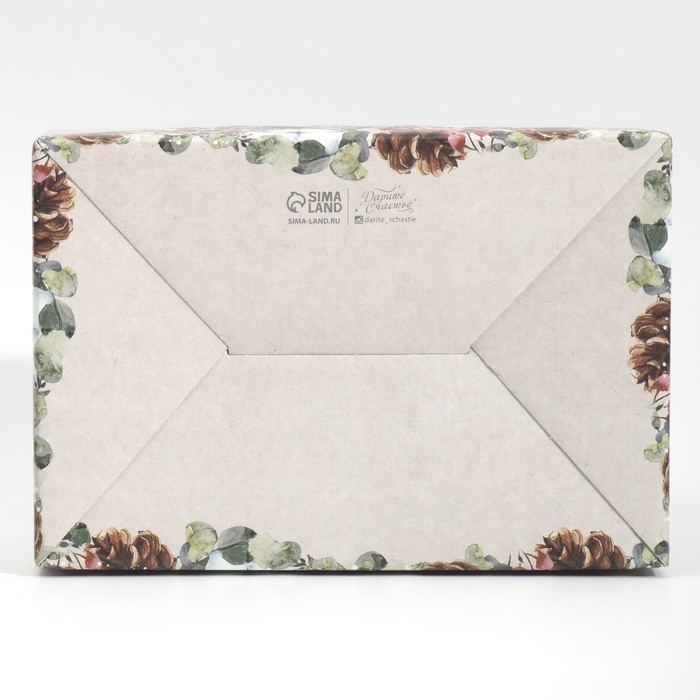 Коробка подарочная новогодняя складная &laquo;Новогодняя акварель&raquo;, 22 х 15 х 10 см, Новый год