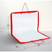 Папка для чертежей и рисунков А3, 460 х 320 х 25 мм, с ручками, пластиковая, молния вокруг, "Офис"